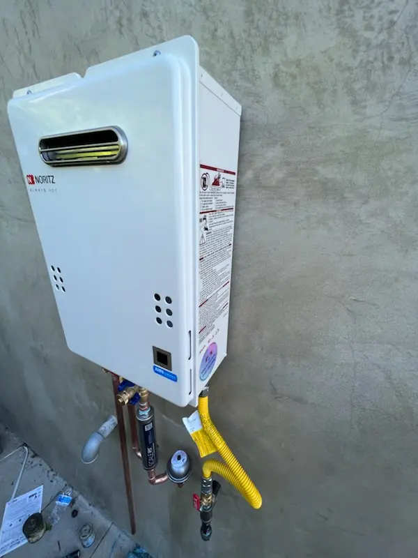 Tankless water heater installation for Vetera homes